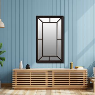 Modern Paneled Mirror - Multi-Bevel Design with Clear Plain Mirrors