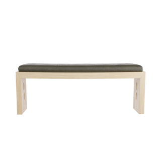 Raul Bench - Graphite Leather Seat with Blonde Oak Base