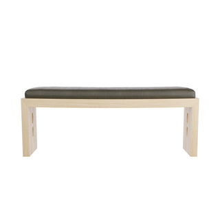 Raul Bench - Graphite Leather Seat with Blonde Oak Base