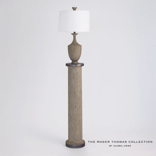 COLUMN FLOOR LAMP-GREY SANDBLASTED OAK