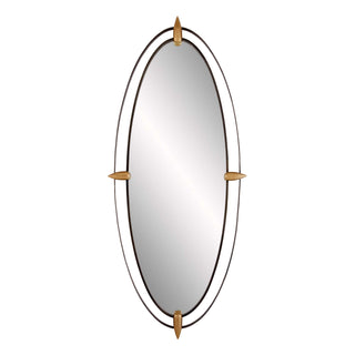 Spadena Mirror - Natural Iron with Antique Brass Accents - Double Frame Design