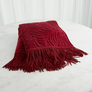 VELVET PARLOR THROW-RED