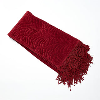 VELVET PARLOR THROW-RED