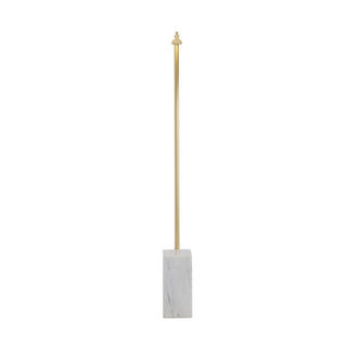 Lawden Floor Lamp - Modern Design with Antique Brass Frame and Oversized White Marble Base