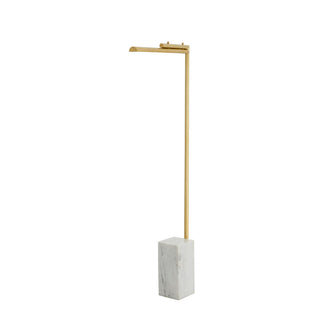 Lawden Floor Lamp - Modern Design with Antique Brass Frame and Oversized White Marble Base