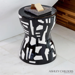 ABSTRACT STOOL-BLACK/WHITE