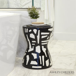 ABSTRACT STOOL-BLACK/WHITE