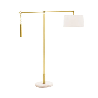 Newark Floor Lamp - Transitional Style with Cantilever Steel Construction and White Marble Base