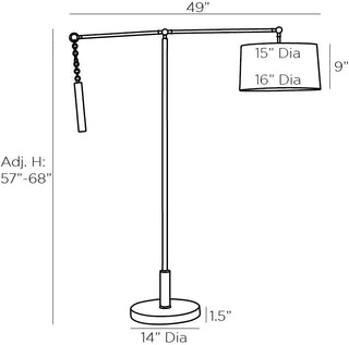 Newark Floor Lamp - Transitional Style with Cantilever Steel Construction and White Marble Base