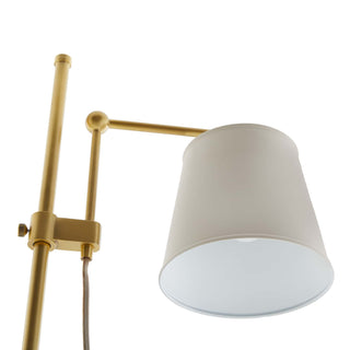 Watson Floor Lamp - Modern Sensibility with Taupe Steel Shade and Antique Brass Finish