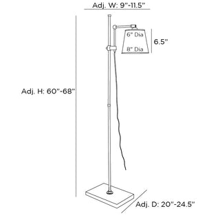 Watson Floor Lamp - Modern Sensibility with Taupe Steel Shade and Antique Brass Finish