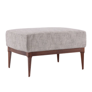 Laurette Ottoman - Moonlight Grid Chenille with Dark Walnut Base