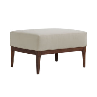 Laurette Ottoman - Customizable Muslin with Dark Walnut Base