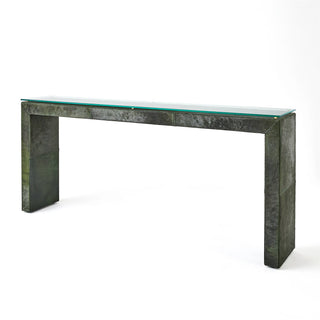 POSH CONSOLE-HAIR-ON-HIDE GREEN