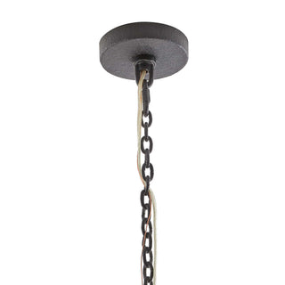 Redondo Chandelier - Brutalist Design with Textured Matte Charcoal Iron  - Cuffed Drum Silhouette