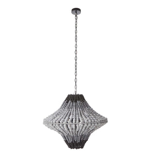 Paradisa Chandelier - Coastal Design with Black and Gray Ombre Coco Beads - Bronze Iron Chain