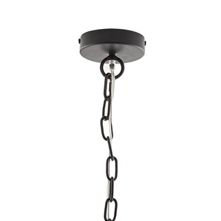 Stark Chandelier - Classic Empire Design in Gray Wash Rattan - Bronze Iron Chain