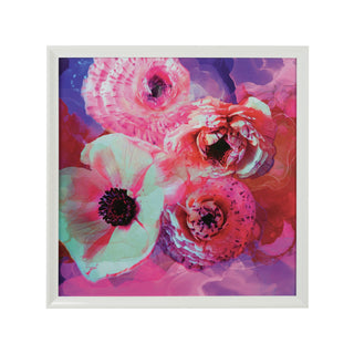 Pop Flowers – Large Flower Photo Print in White Frame, 39" x 39"