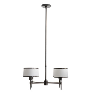 Luciano Chandelier - Modern Classic with Bronze Frame and White Linen Shades