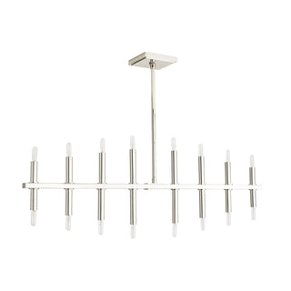 Polished Nickel Edwyn Chandelier - Modern Linear Candelabra Light Fixture