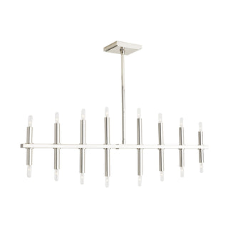 Polished Nickel Edwyn Chandelier - Modern Linear Candelabra Light Fixture