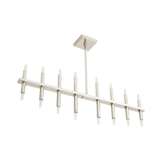 Polished Nickel Edwyn Chandelier - Modern Linear Candelabra Light Fixture