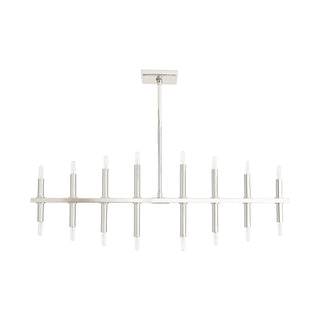 Polished Nickel Edwyn Chandelier - Modern Linear Candelabra Light Fixture