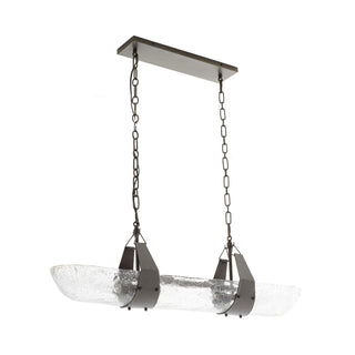 Mykonos pendant light - English bronze, Clear Seedy Glass