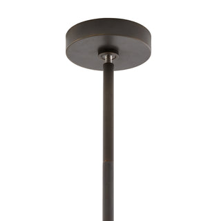 English Bronze Ryder Chandelier - Modern Classic with Matte Swirl Glass Columns