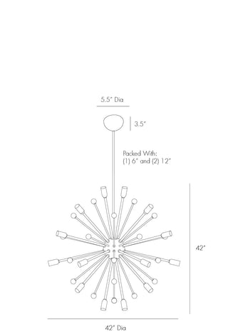 Polished Nickel Imogene Large Chandelier - Modern Starburst Design