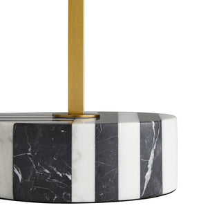 Clarita Accent Table - Black and White Minimalistic Silhouette with Antique Brass Iron Top