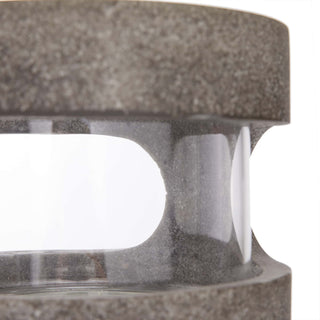 Renton Hurricane - Graphite Ricestone Composite Cubist-Style Candle Holder/Vase