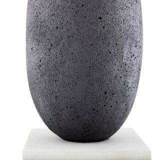 Charcoal Roscoe Sculpture - Museum-Quality Masterpiece with Ricestone and Riverstone Composite