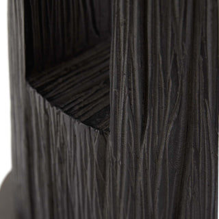 Perth Sculpture - Ebony Resin Pillars with Smoke Crystal Orb on Bronze Steel Base