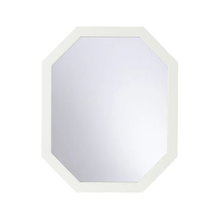 Octo Mirror by Shayla Copas – 35-Inch White Octagonal Wall Mirror with Faux Ostrich Wrapped Frame