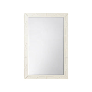 Dahlia Rectangle Mirror - Modern White Design with Intricate Honeycomb Pattern