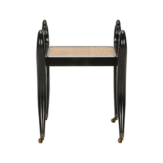 Swan Vanity Bench – Sophisticated Black Finish with Elegant Design