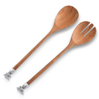 Elk Head Wood Salad Servers