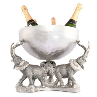 Pewter Elephant Trio Ice / Punch Tub Stainless