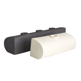 Modern Porcelain Roll Bud Vases - Set of 2 (Matte Black and Matte White)