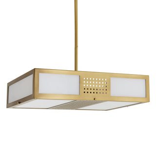 Bisger Square Pendant Light - Antique Brass Finish with Opal Glass - Elegant Lighting Fixture for Modern Interiors