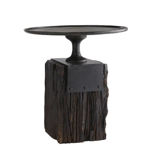 Anvil End Table with Burnt Wax Finish - Rustic Charm and Sturdy Construction for Living Room, Bedroom, or Entryway Décor