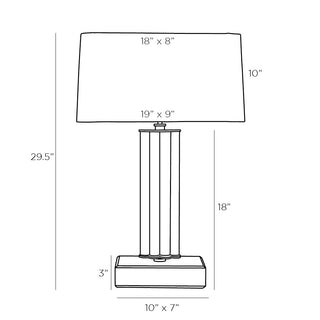 Clear Crystal and Ebony Wood Eckart Lamp - Simple Columnar Design