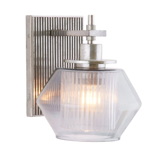 Holm Sconce - Blue Smoke Glass with Pewter Steel