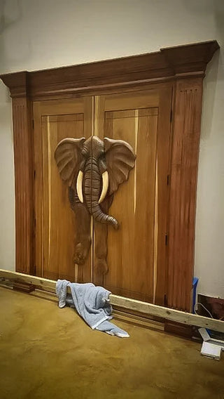 Handcarved Elephant Door