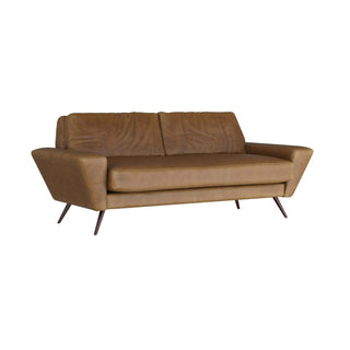 Arterior Home Vidara Sofa Butterscotch Leather Dark Walnut