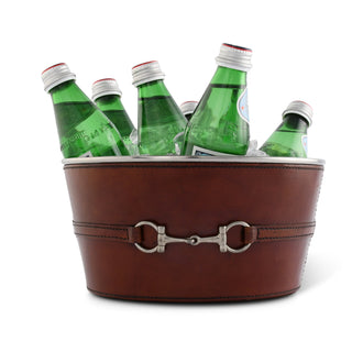 Premium Genuine Leather Bit Ice Tub – Sophisticated Beverage Cooler