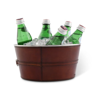 Premium Genuine Leather Bit Ice Tub – Sophisticated Beverage Cooler