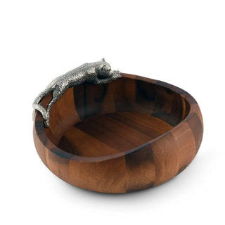 Leopard Wood Salad Bowl - Large