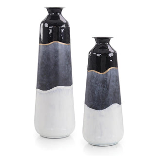 Abstract Black-And-White Iron Vase II JRA-12012